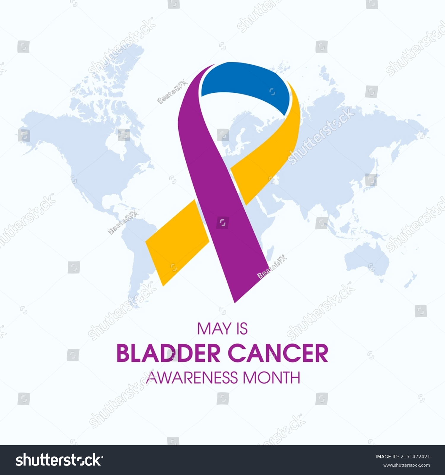 May Bladder Cancer Awareness Month Illustration Stock Illustration