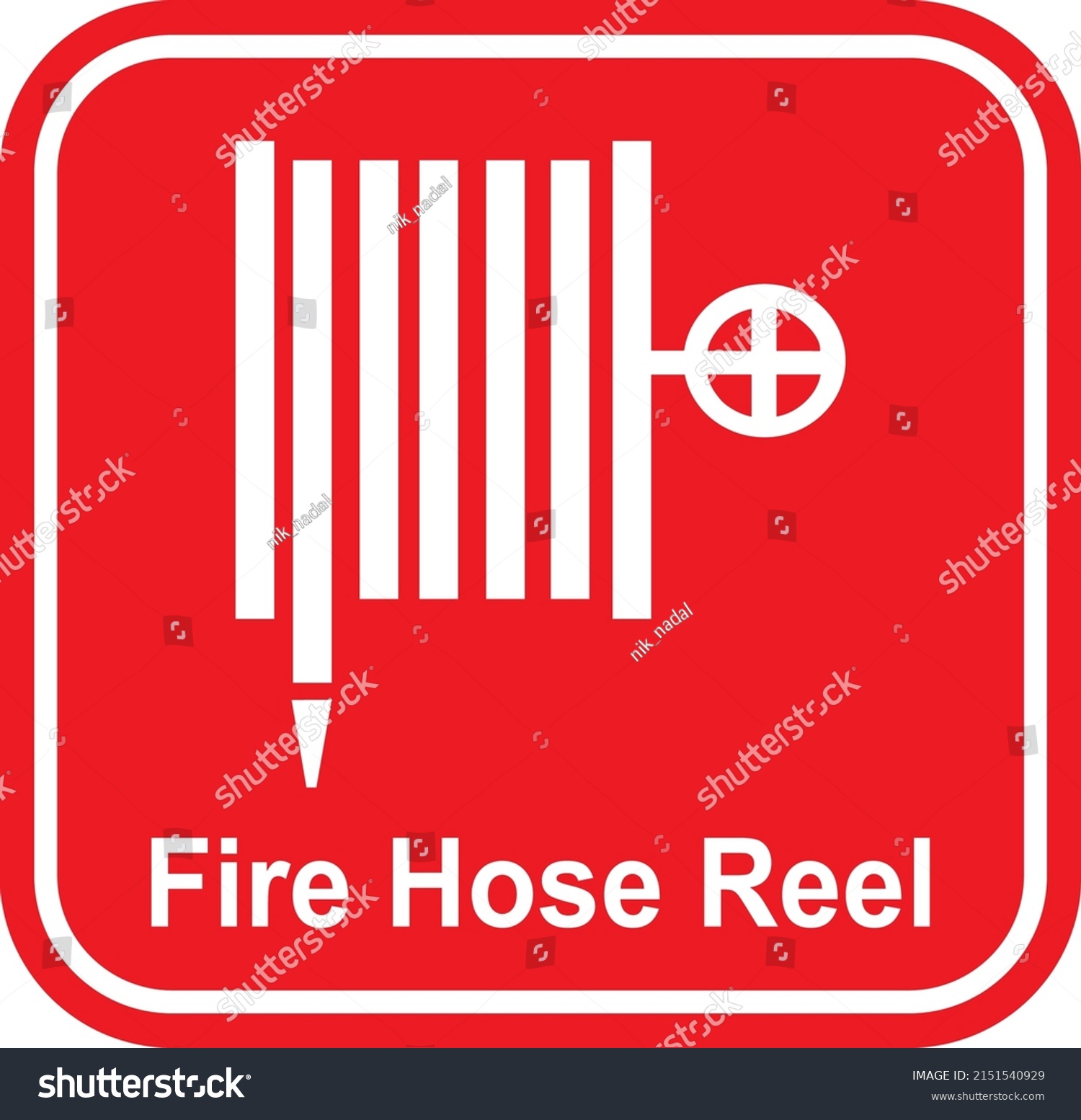 Fire Hose Reel Sign Vector Illustration Stock Vector (Royalty Free ...