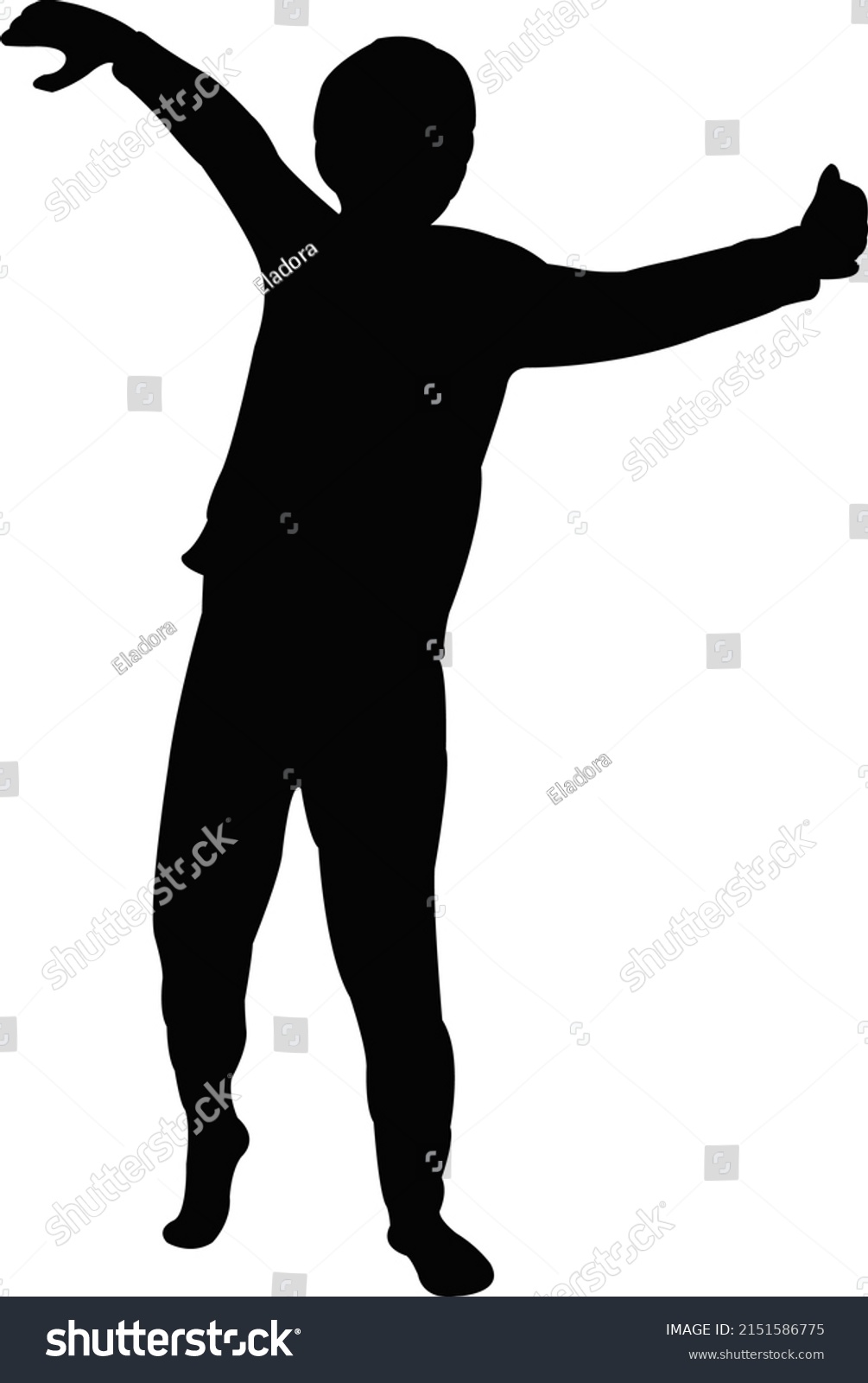 Boy Body Silhouette Vector Stock Vector (Royalty Free) 2151586775 ...