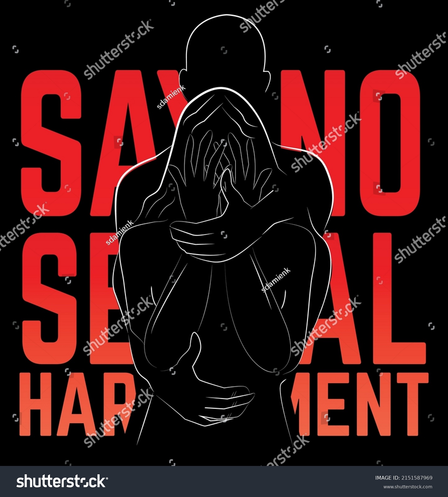 Say No Sexual Harassment Awareness Poster Stock Vector Royalty Free 2151587969 Shutterstock 