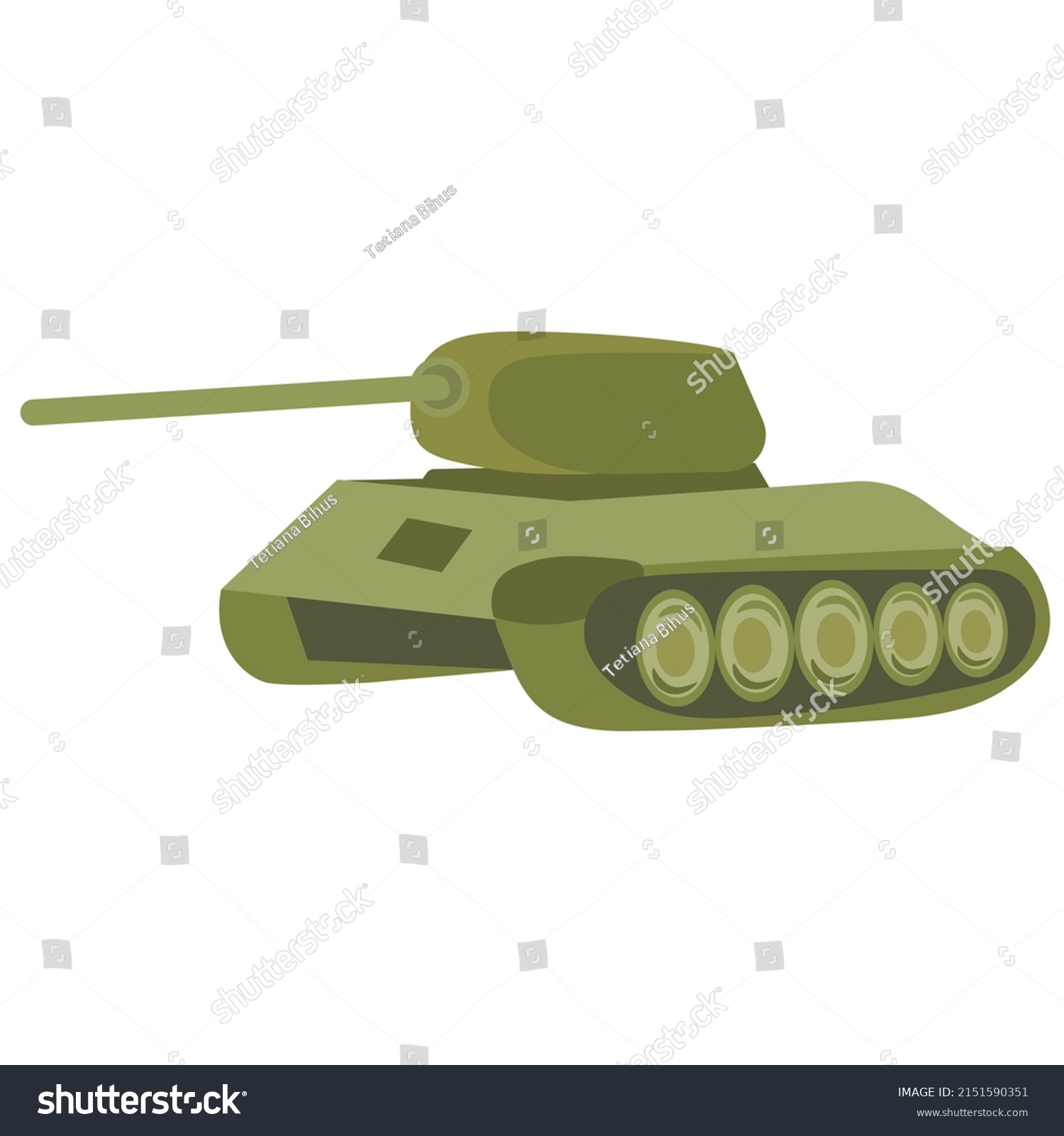 Military Tank Cartoon Minimalistic Style Vector Stock Vector (Royalty ...