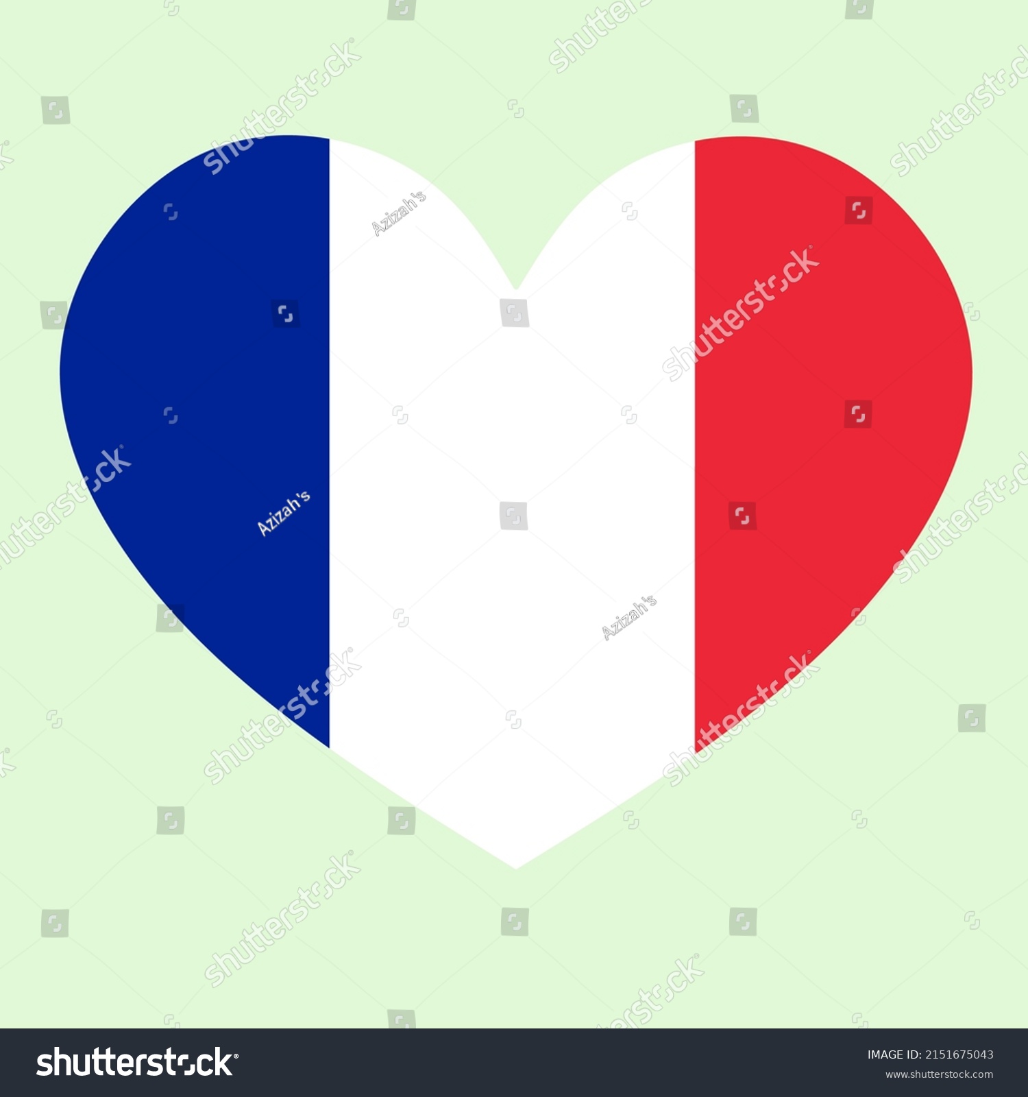 Illustration France Flag Heart Shape Vector Stock Vector Royalty Free