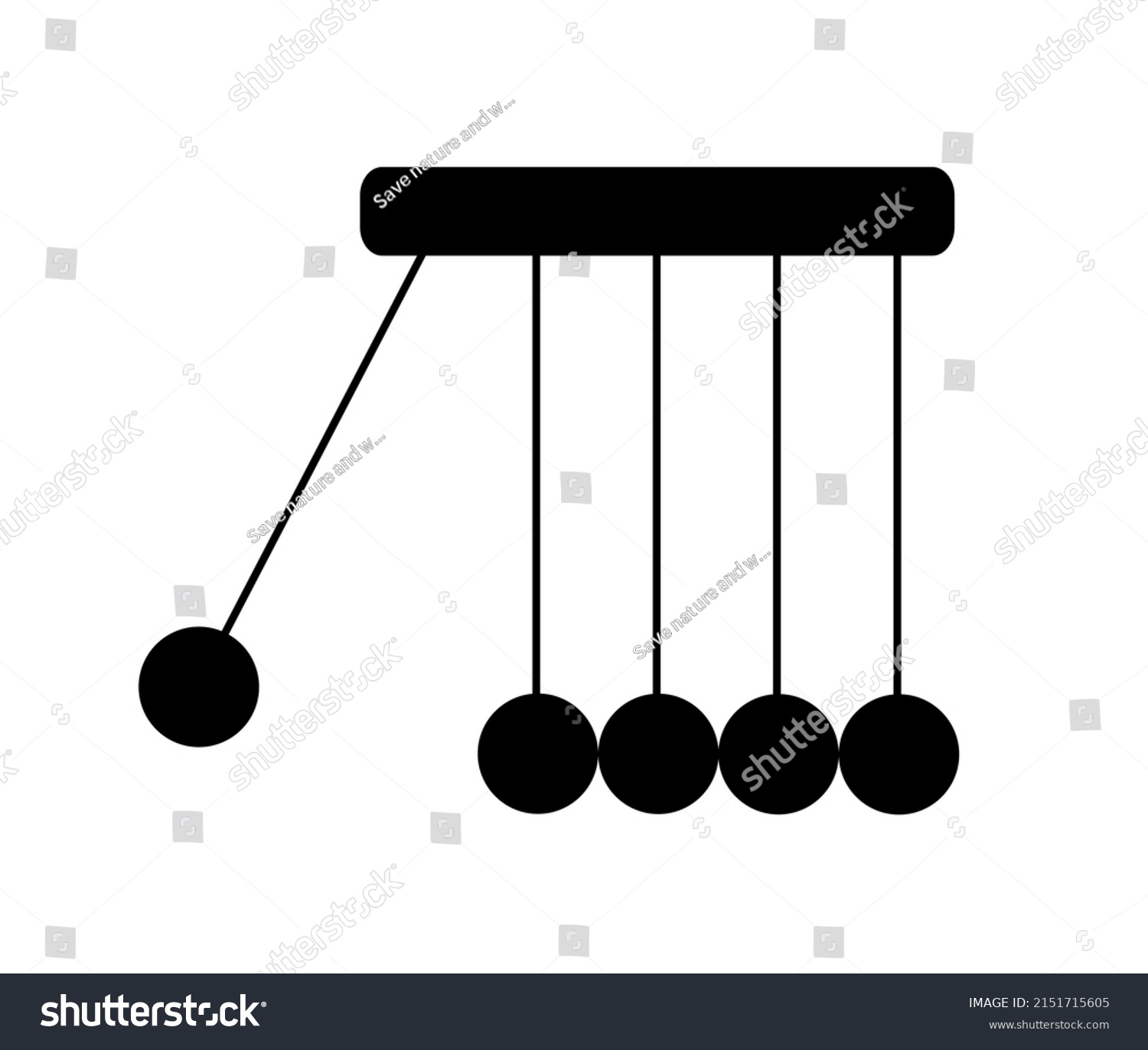 Newtons Cradle Symbol Vector Silhouette Illustration Stock Vector Royalty Free 2151715605 5248