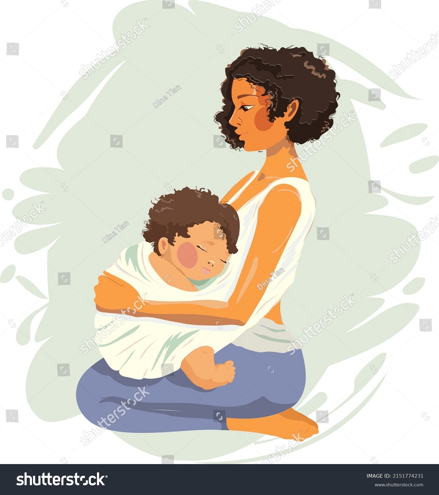 mother carrying baby clipart