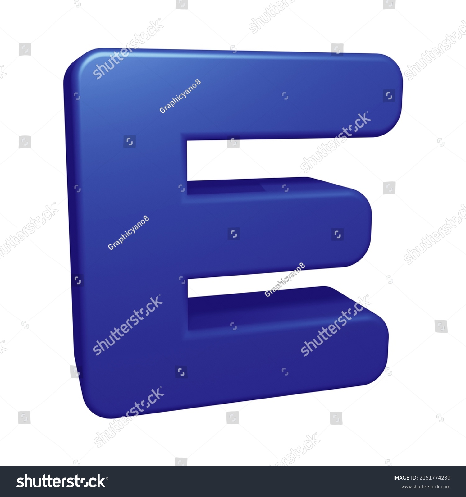 3d Rendering Alphabet Letter E Character Stock Illustration 2151774239 ...