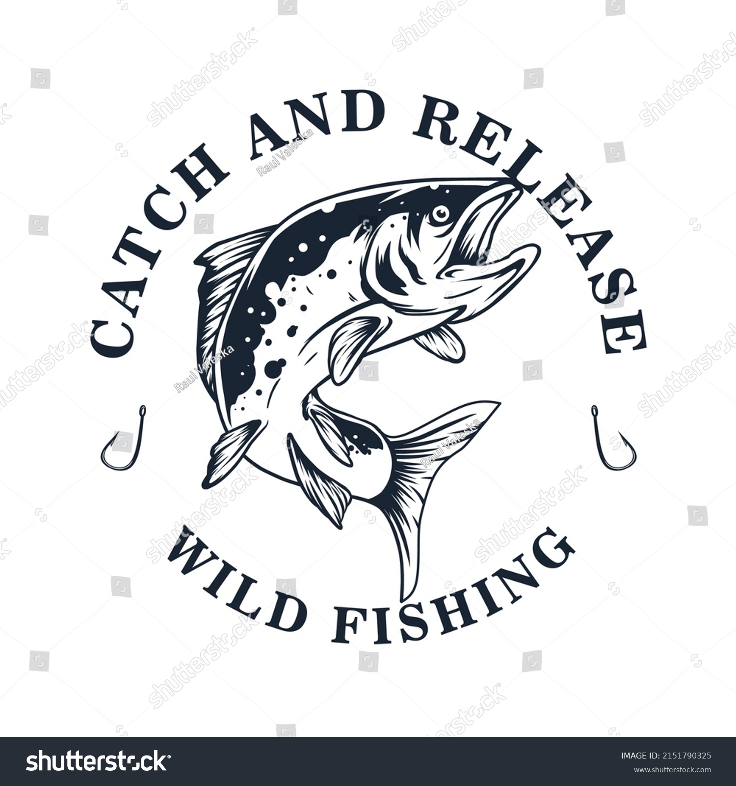 Wild Fishing Logo Catch Release Stock Vector (Royalty Free) 2151790325 ...