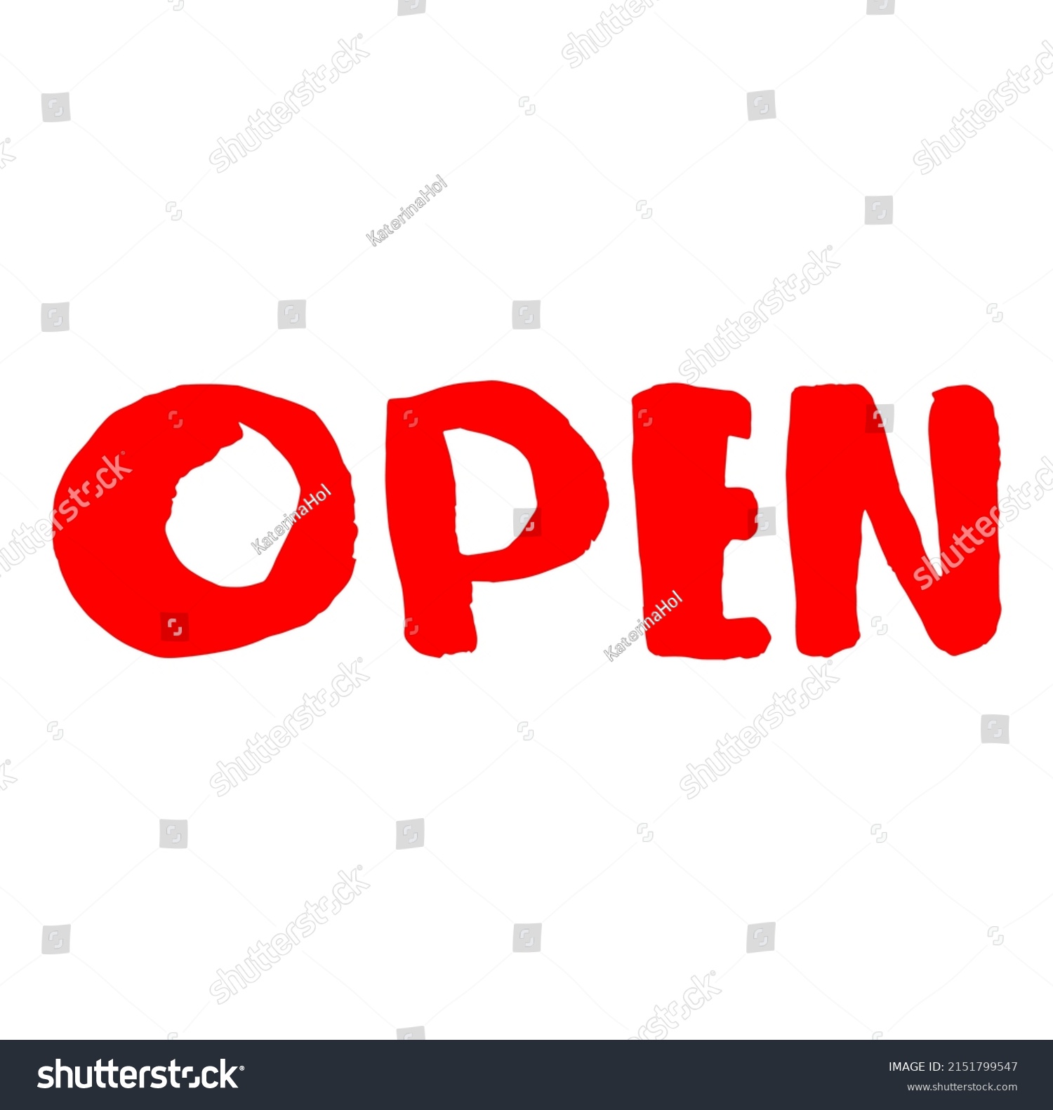 Open Red Handwritten Vector Illustration Stock Vector (Royalty Free ...