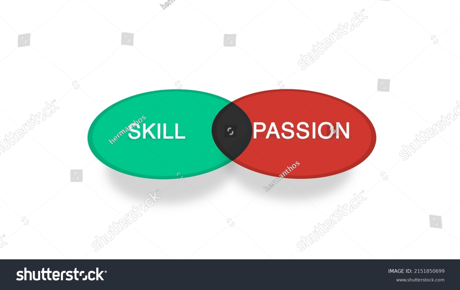 Skill Passion Venn Diagram On White Stock Illustration 2151850699 ...