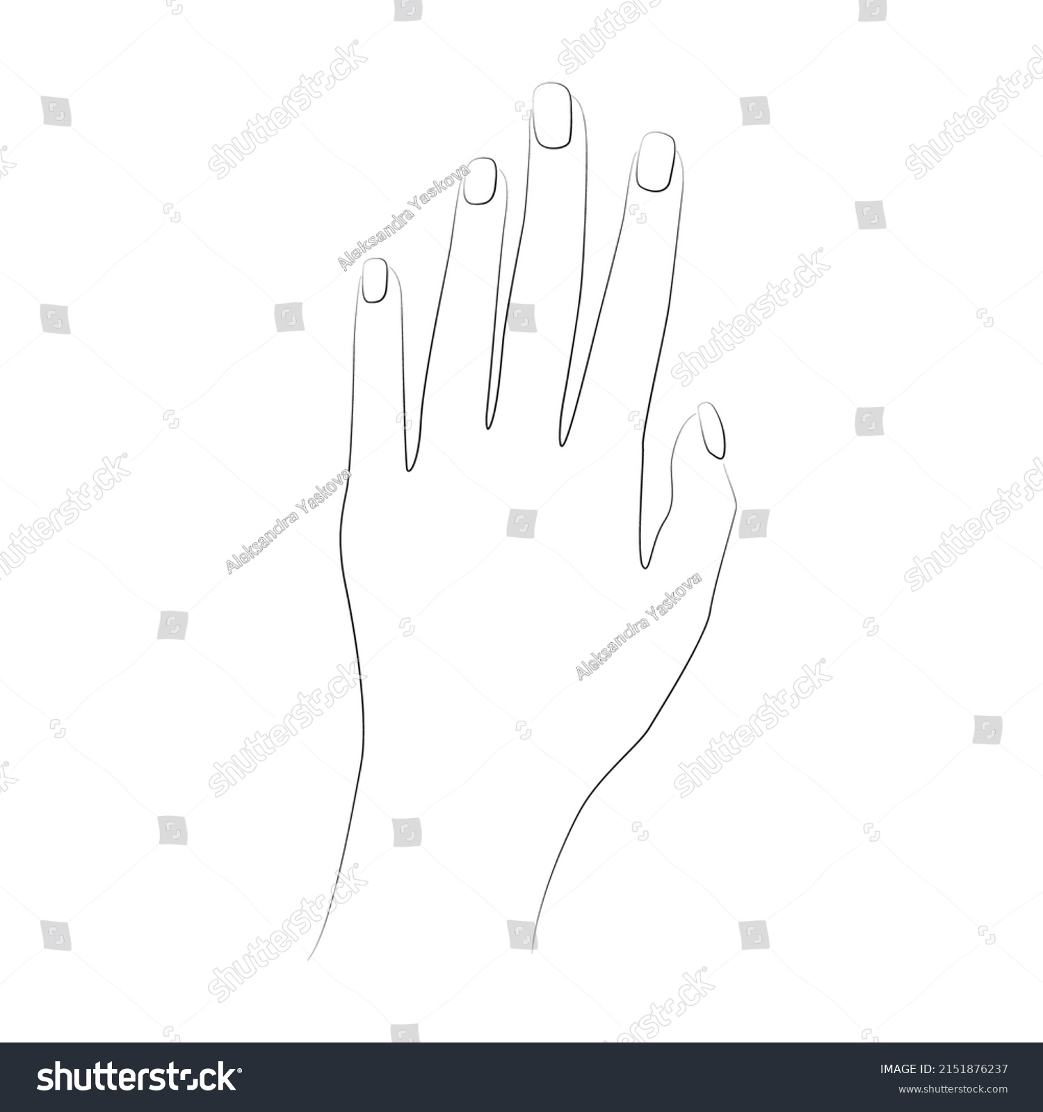 Contour Arm Isolated On White Hand Stock Vector (Royalty Free ...