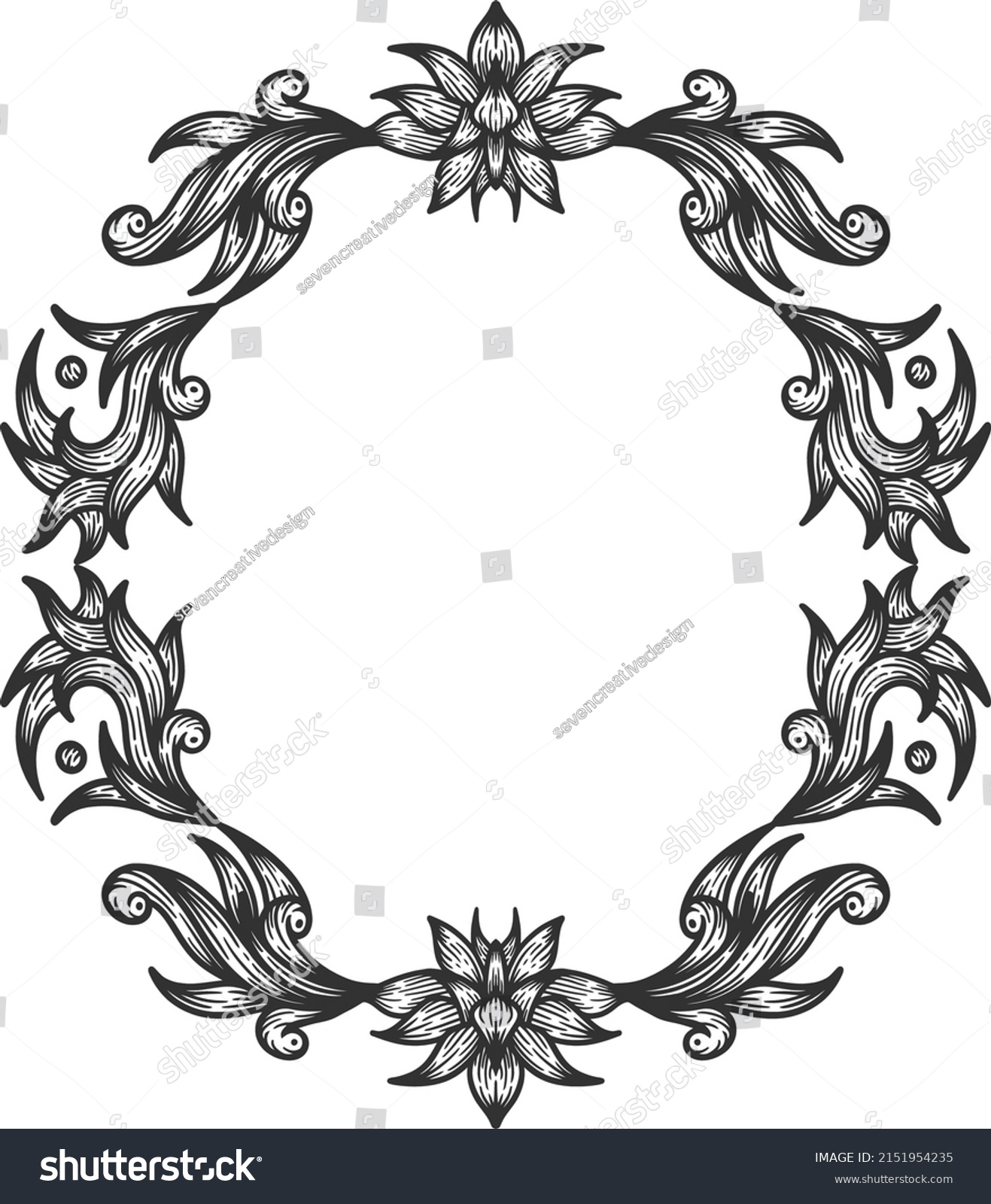 Decorative Floral Frame Border Illustration Vector Stock Vector ...