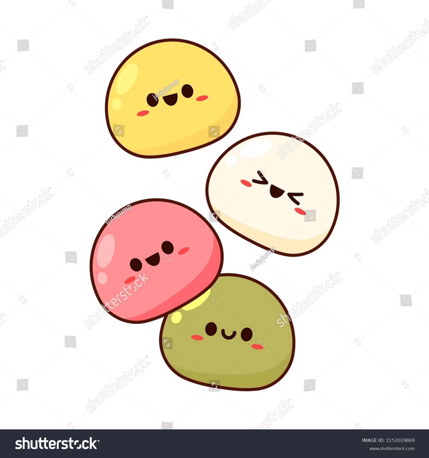 Mochi Character Design Cute Mochi Cartoon Stock Vector (Royalty Free ...