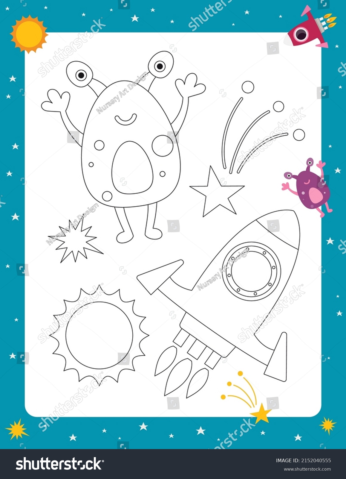 Space Activity Pages Kids Printable Activity Stock Vector (Royalty Free ...