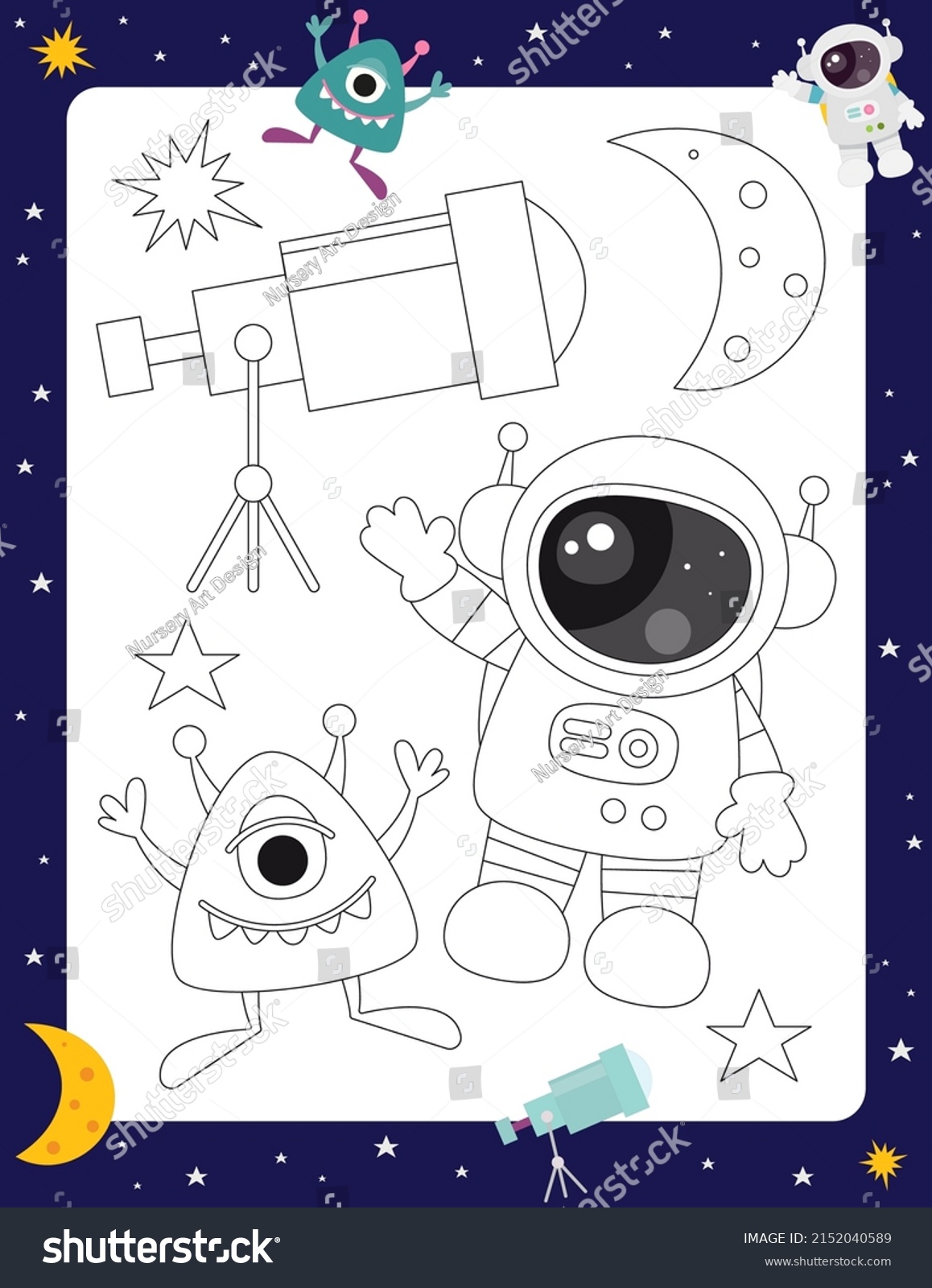 Space Activity Pages Kids Printable Activity Stock Vector (Royalty Free ...