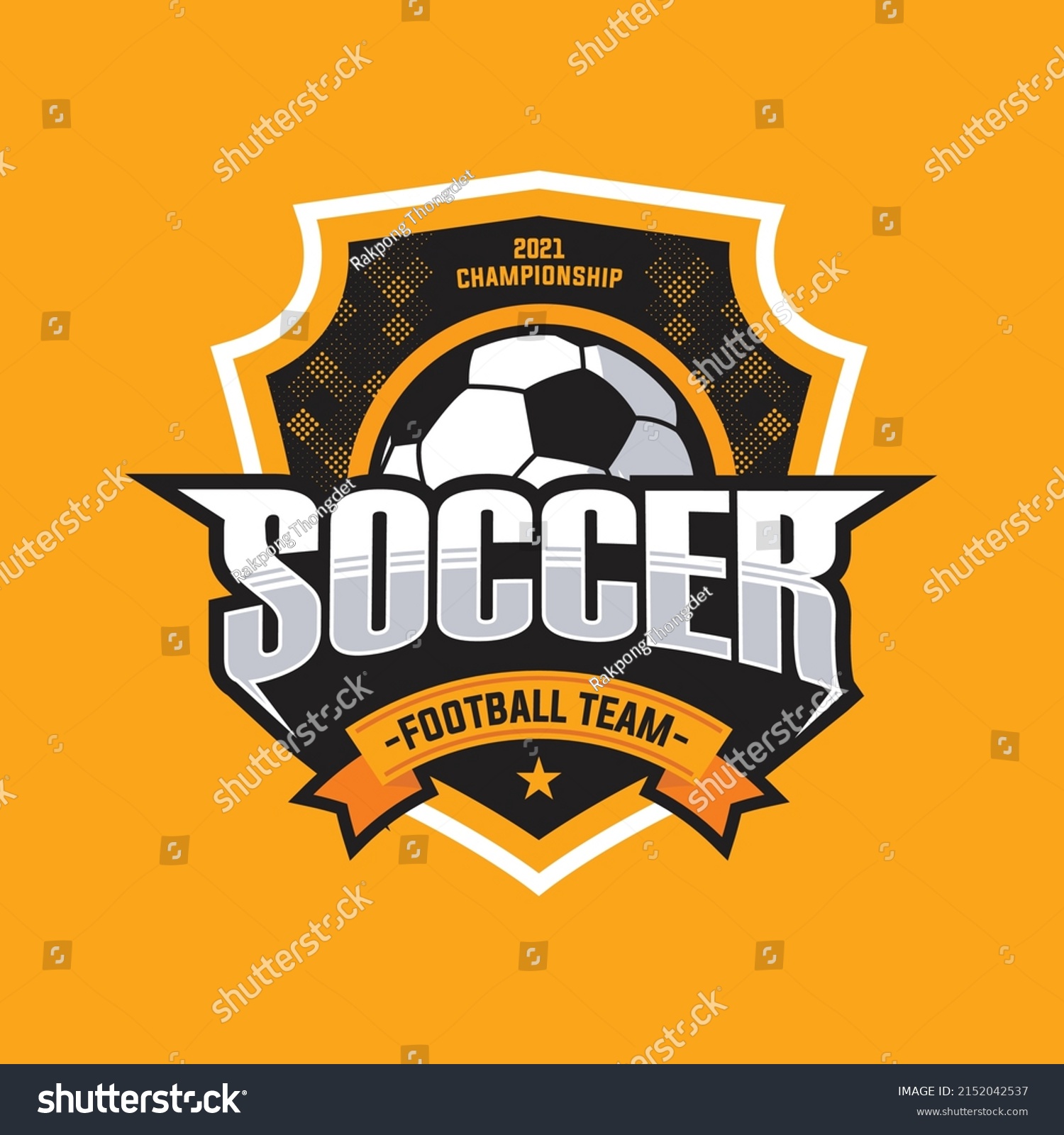 Soccer Yellow Logo Sports Emblem Designs Stock Vector (Royalty Free ...