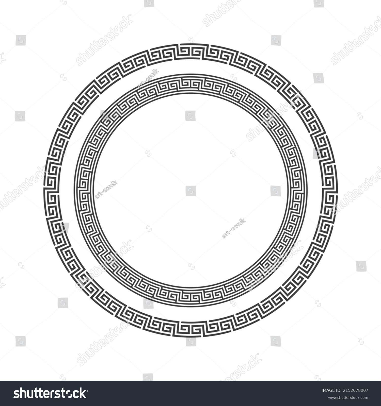 Decorative Round Frame Greek Style Photo Stock Vector (Royalty Free ...