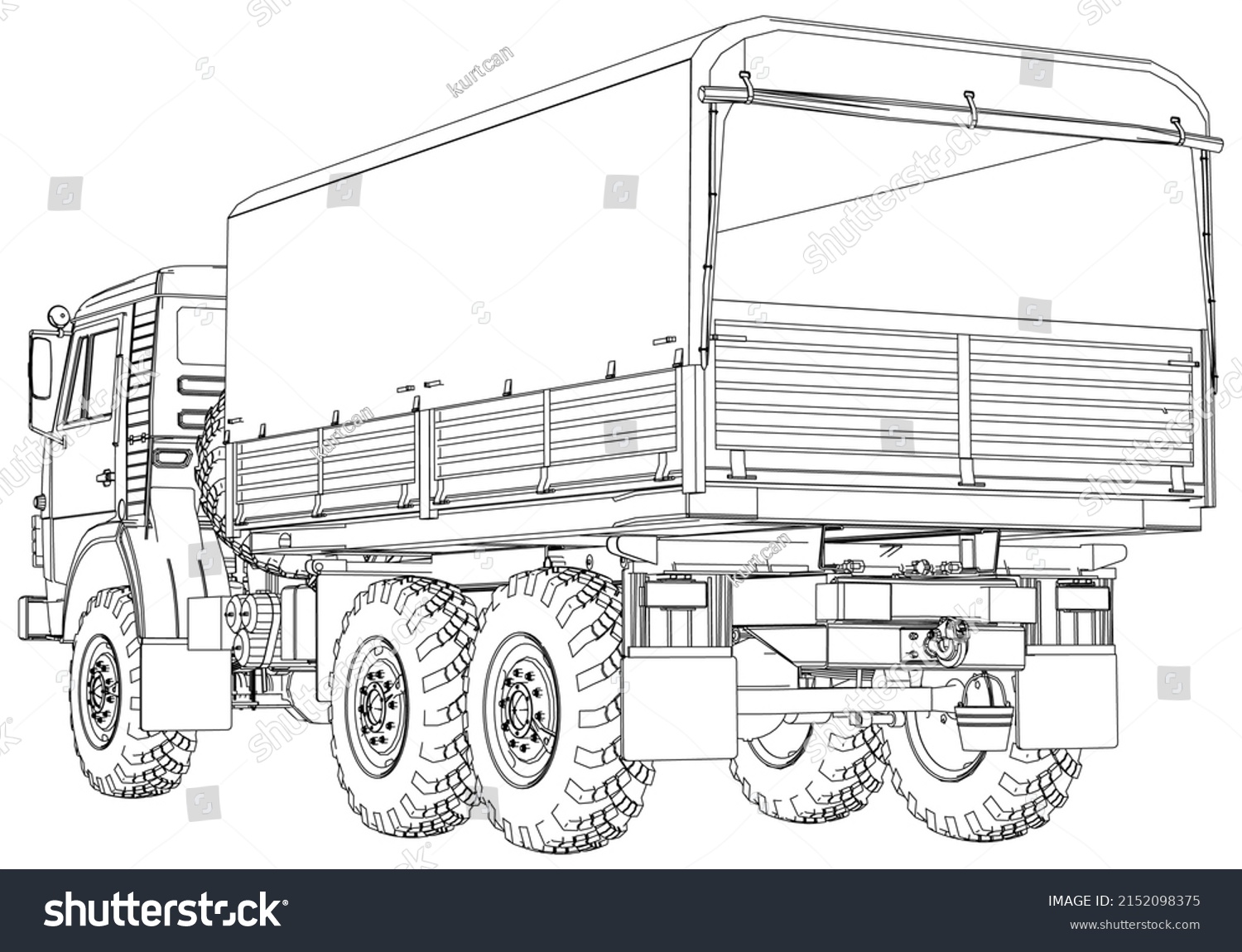 Military Truck Isolated On White Background Stock Vector (Royalty Free ...