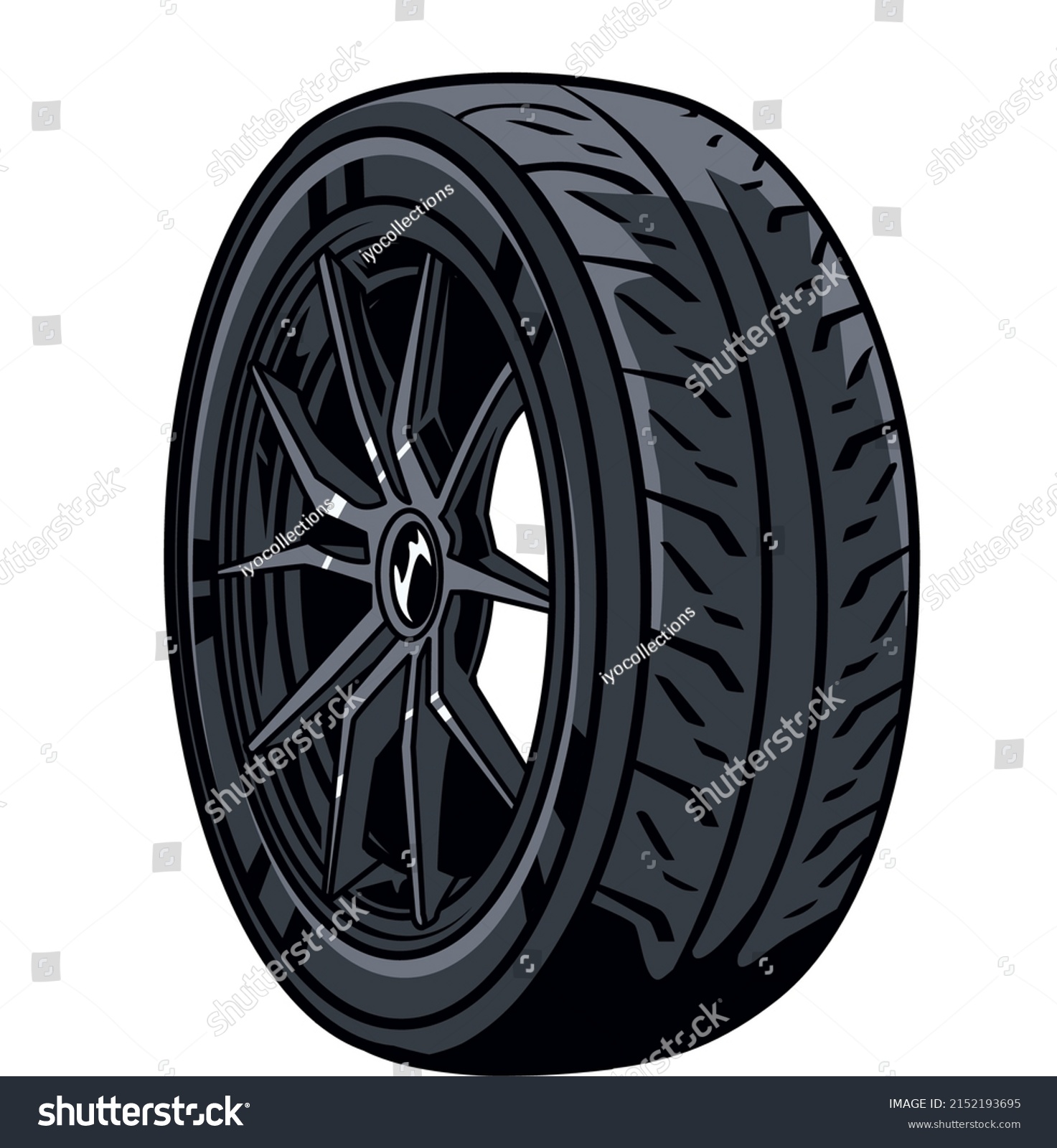 Car Wheel Illustration On White Background Stock Vector (Royalty Free ...