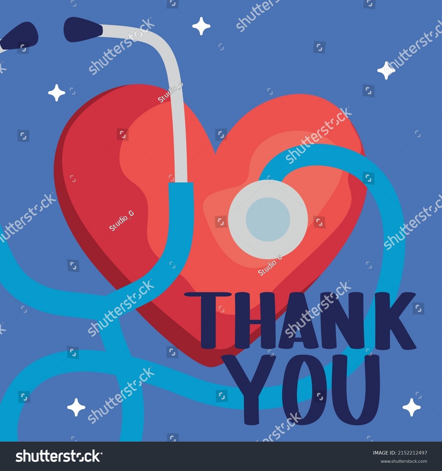 Thank You Lettering Stethoscope Stock Vector (Royalty Free) 2152212497 ...