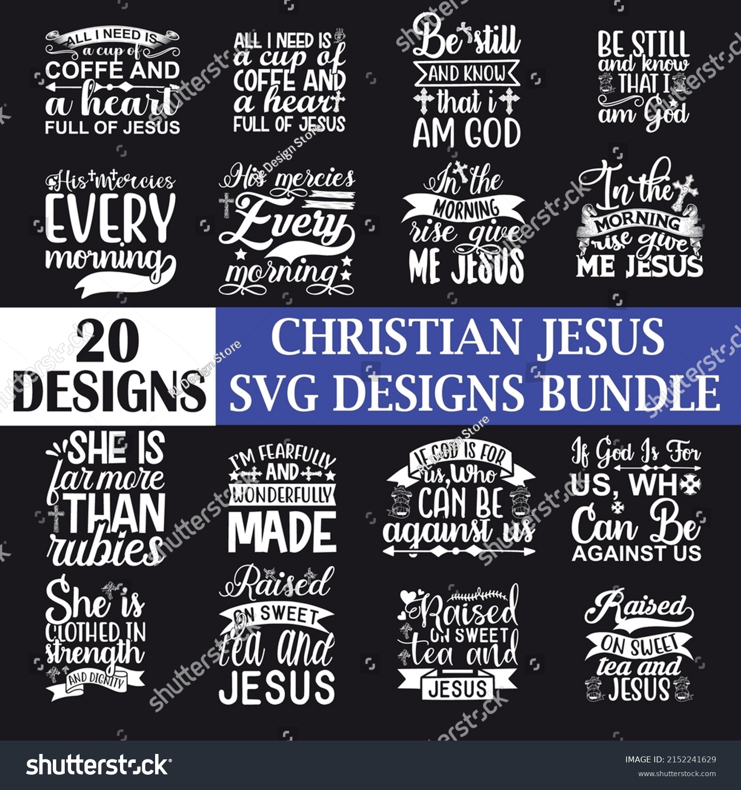 Christian Jesus Quotes Svg Designs Bundle Stock Vector (Royalty Free ...