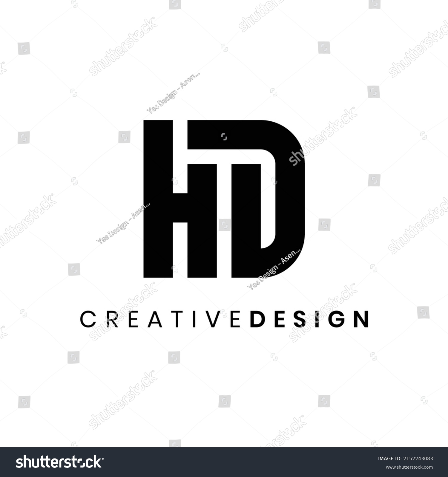 Creative Modern Letter Hd Logo Design Stock Vector (Royalty Free ...