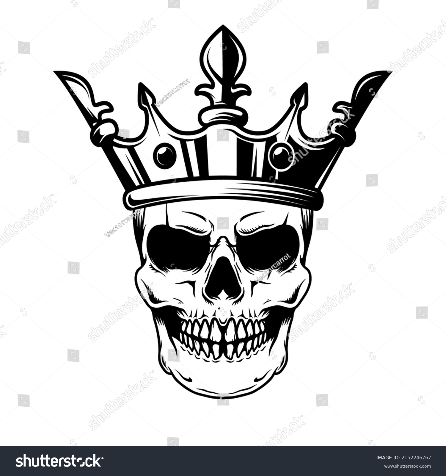 Skull King Crown Design Element Logo Stock Vector (Royalty Free ...