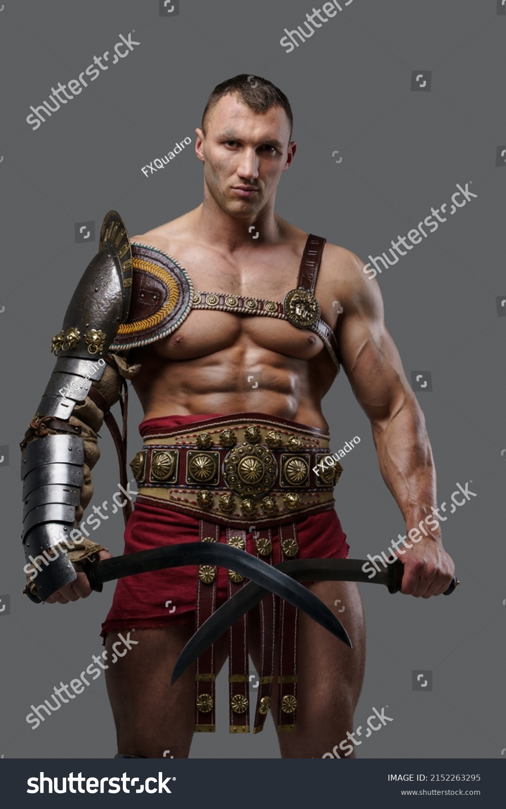 Studio Shot Handsome Ancient Gladiator Naked Stock Photo Shutterstock