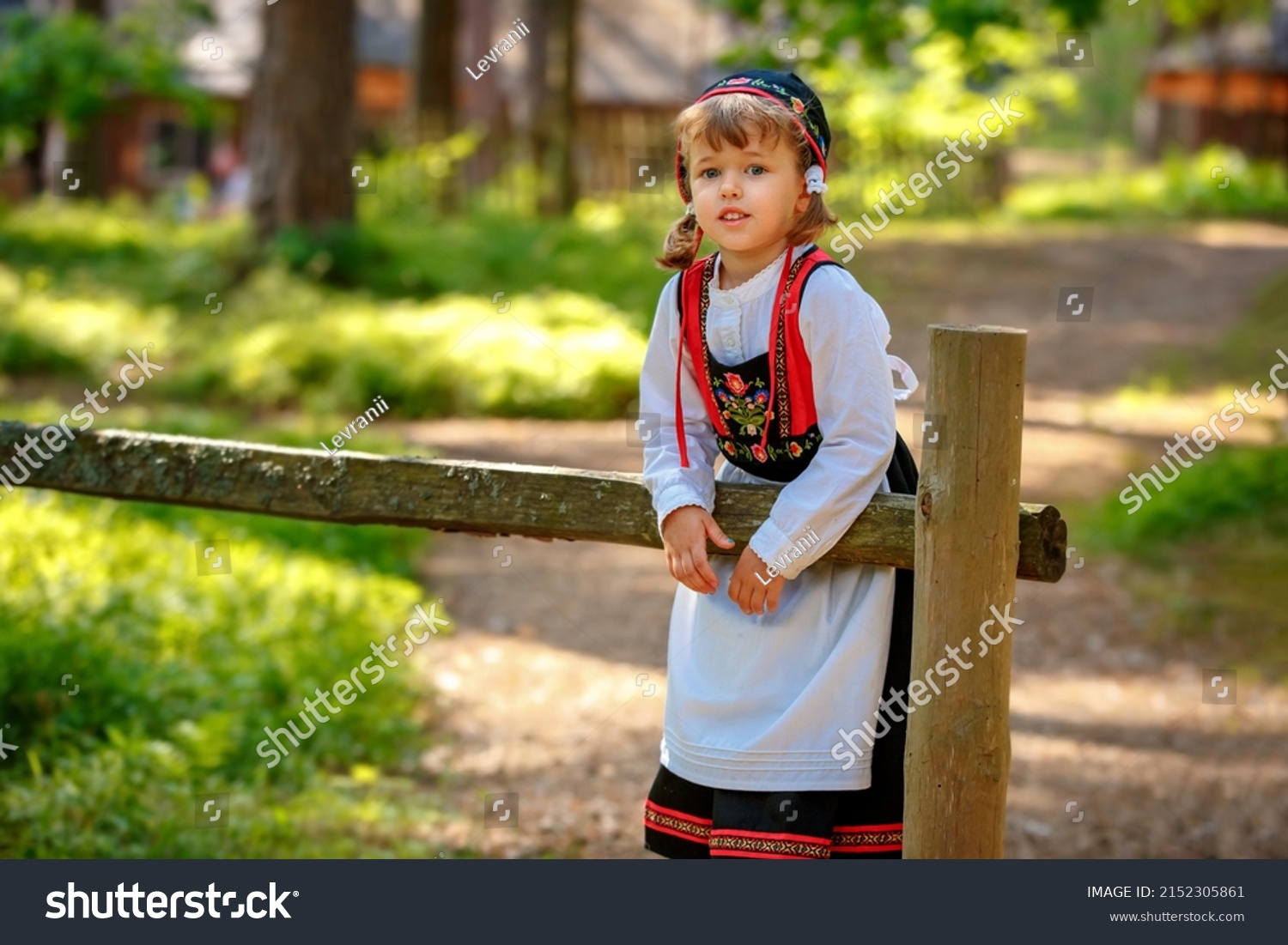 Adorable Little Girl Swedish Traditional Clothes Stock Photo 2152305861 