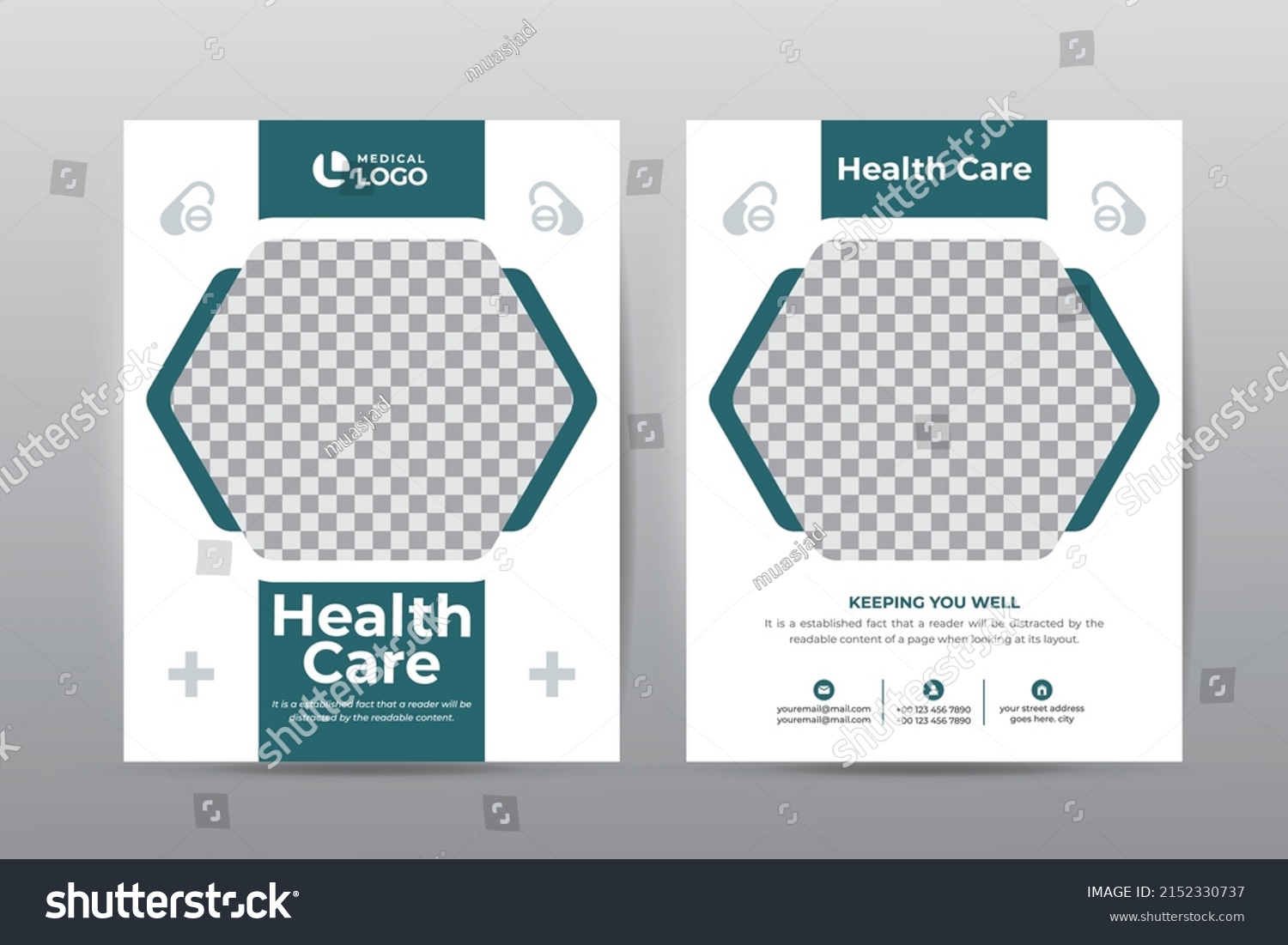 Vector Design Medical Cover Page Hospital Stock Vector Royalty Free   Stock Vector  Vector Design For Medical Cover Page Hospital Annual Report Booklet And Catalog Cover 2152330737 