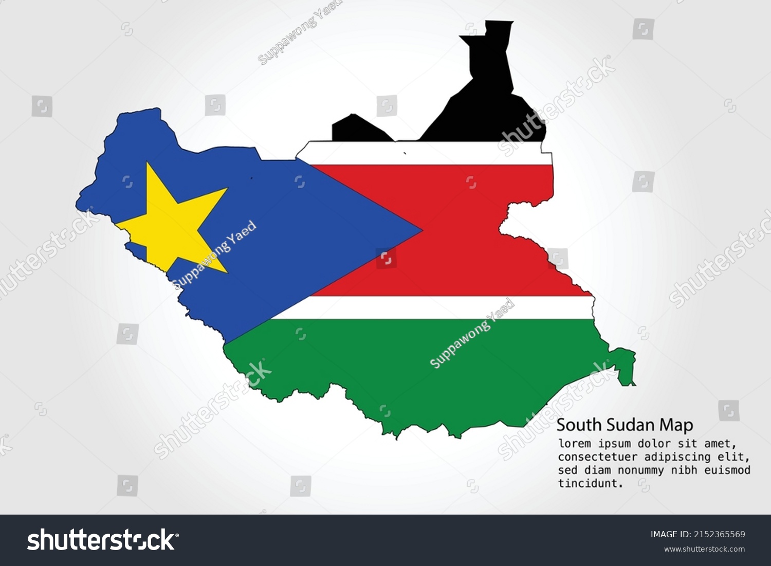 South Sudan Map Stripes Vector Illustration Stock Vector (Royalty Free ...