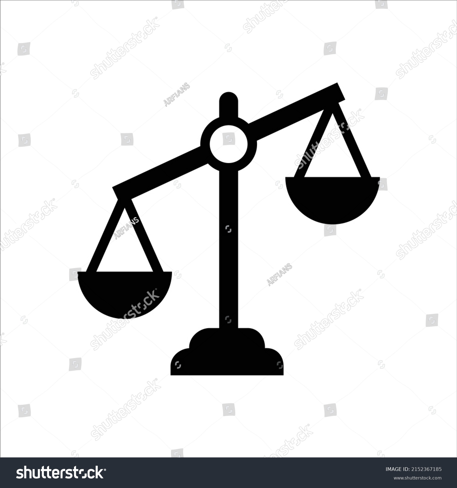 Black Imbalanced Scales Justice Flat Icon Stock Vector (Royalty Free ...