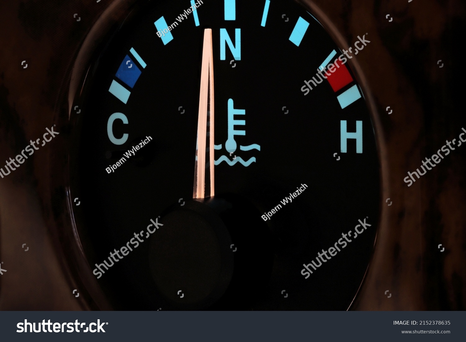 Temperature Gauge Normal Operating Temperature Car Stock Photo