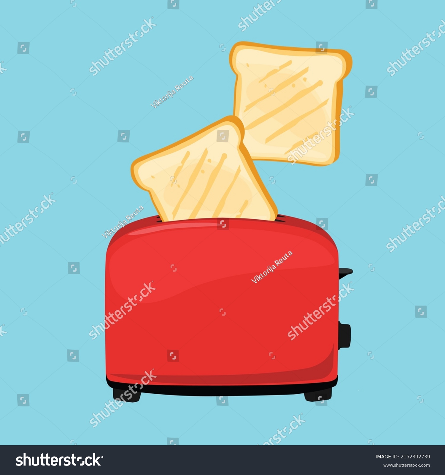 Red Toaster Toasted Bread Breakfast Inside Stock Vector (Royalty Free ...