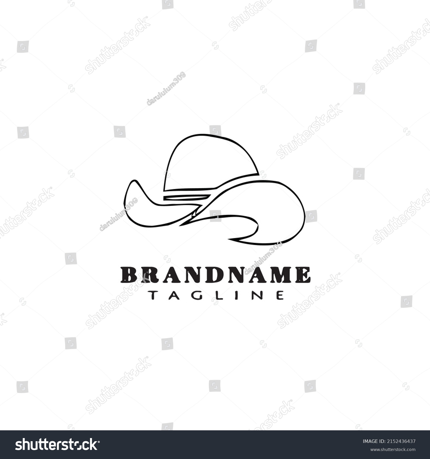 Hat Logo Flat Icon Design Template Stock Vector (Royalty Free ...