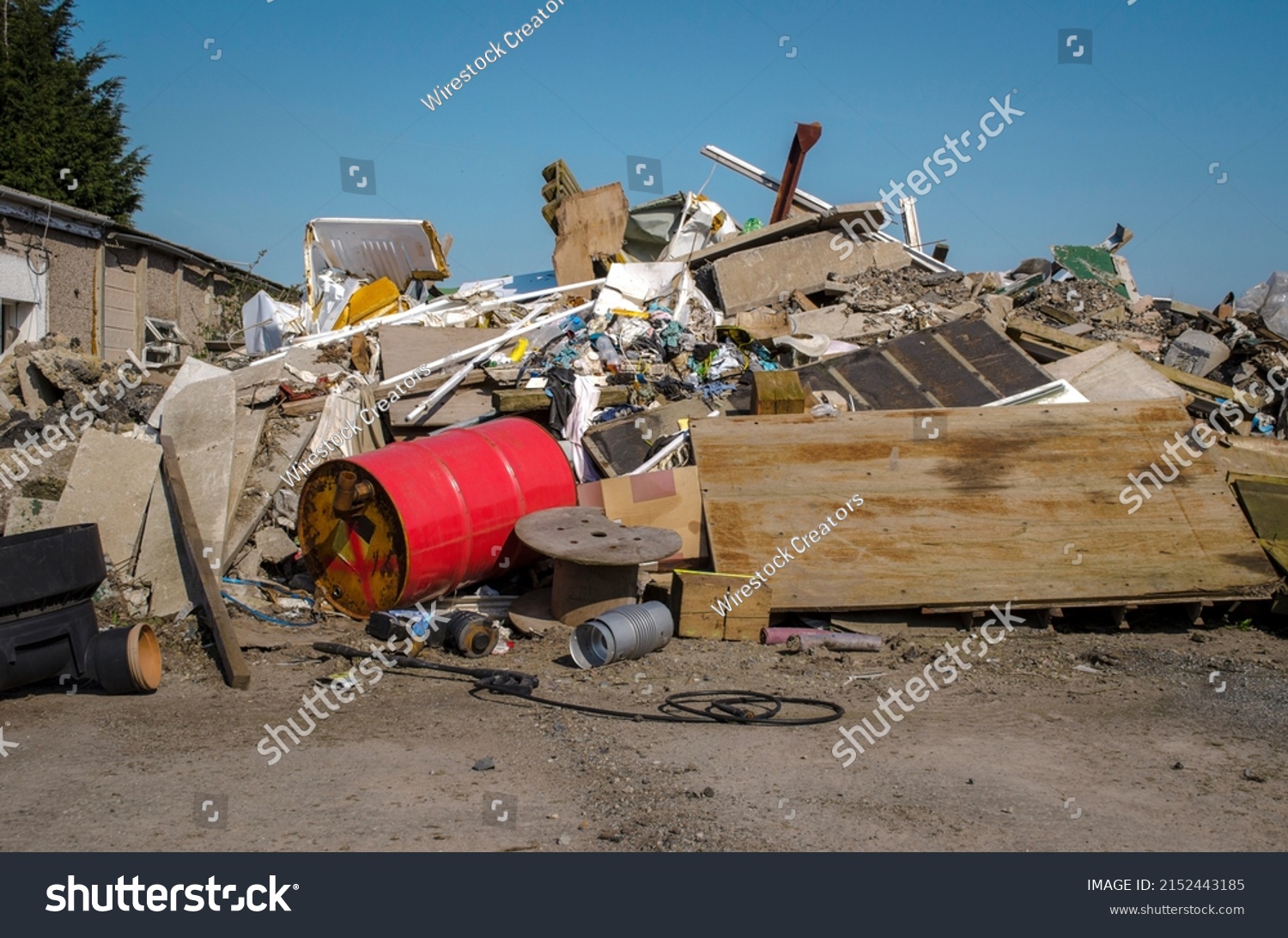 Mounds Demolition Rubble Industrial Waste Abandoned Stock Photo ...