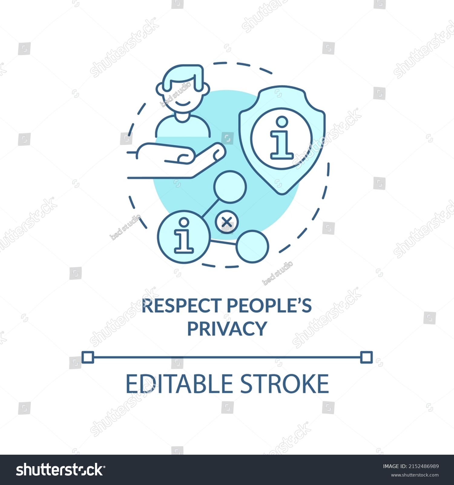 Respect People Privacy Turquoise Concept Icon Stock Vector (Royalty ...