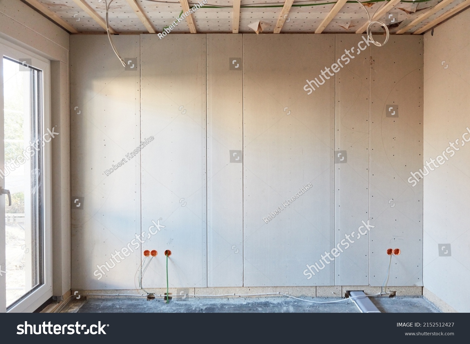 Empty Room Window Construction Site During Stock Photo 2152512427 ...