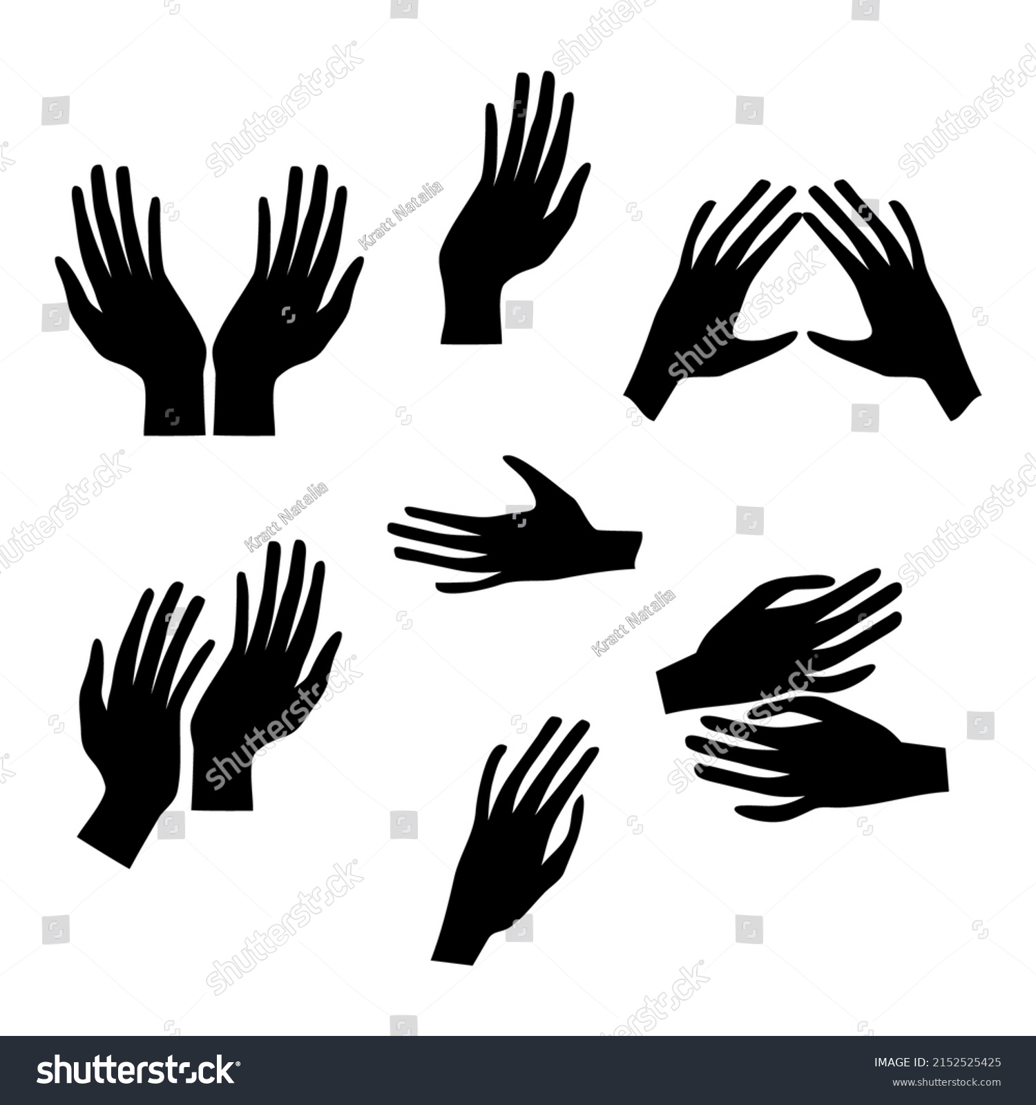 Palm Collection Human Palms Hands Different Stock Vector (royalty Free 