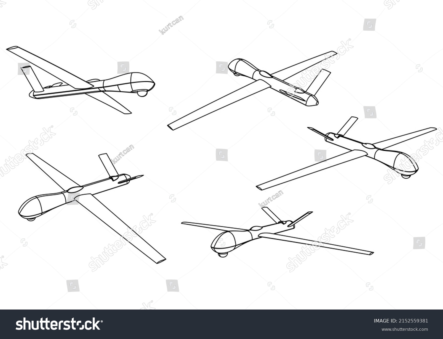 Military Drone Vector Illustration Isolated On Stock Vector (Royalty ...