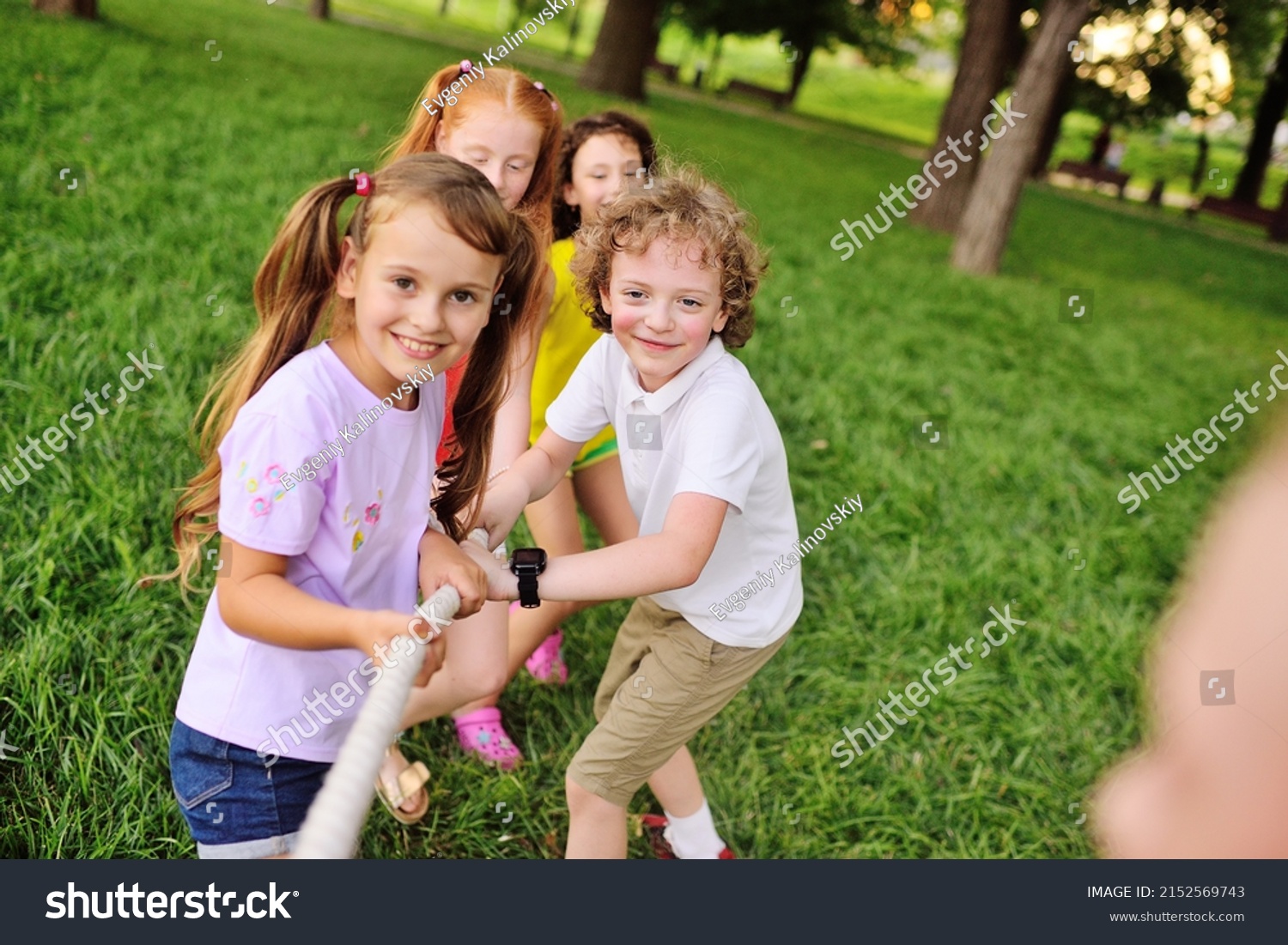 Group Children Compete Tug War Open Stock Photo 2152569743 | Shutterstock