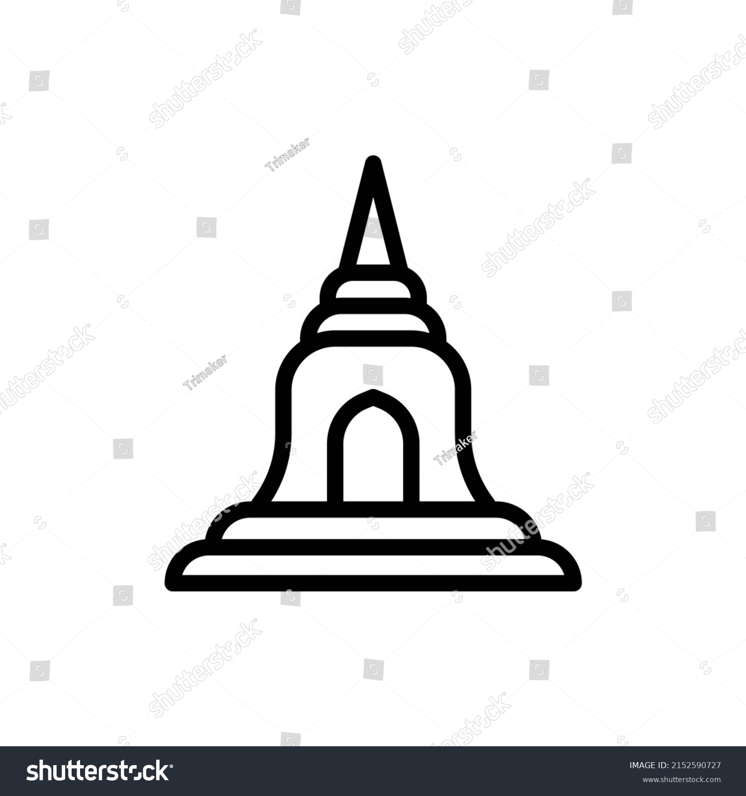 Temple Icon Line Art Style Design Stock Vector (Royalty Free ...