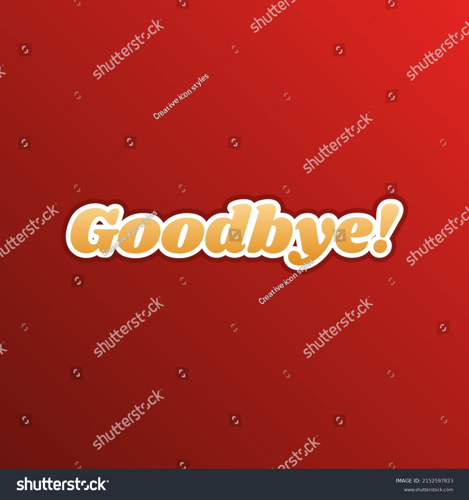 Goodbye Slogan Illustration Golden Gradient Icon Stock Vector (Royalty ...