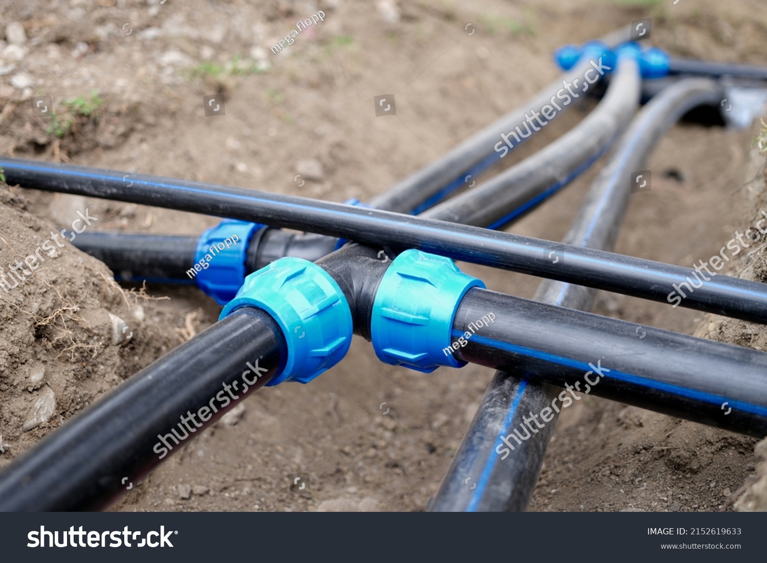 Connection Plastic Sewer Pipes Sewer System Stock Photo 2152619633 ...