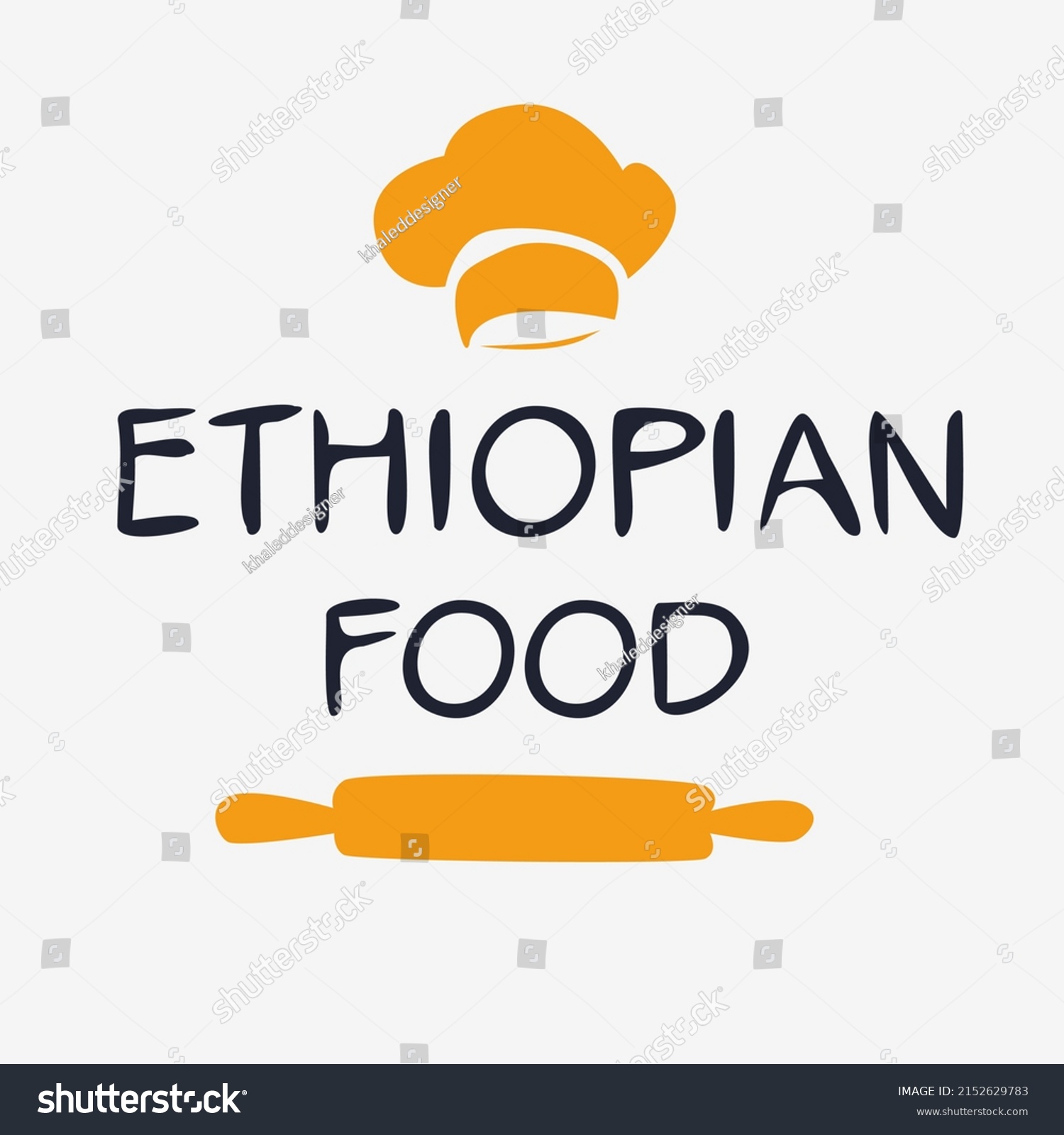 Creative Ethiopian Food Logo Sticker Badge Stock Vector (Royalty Free