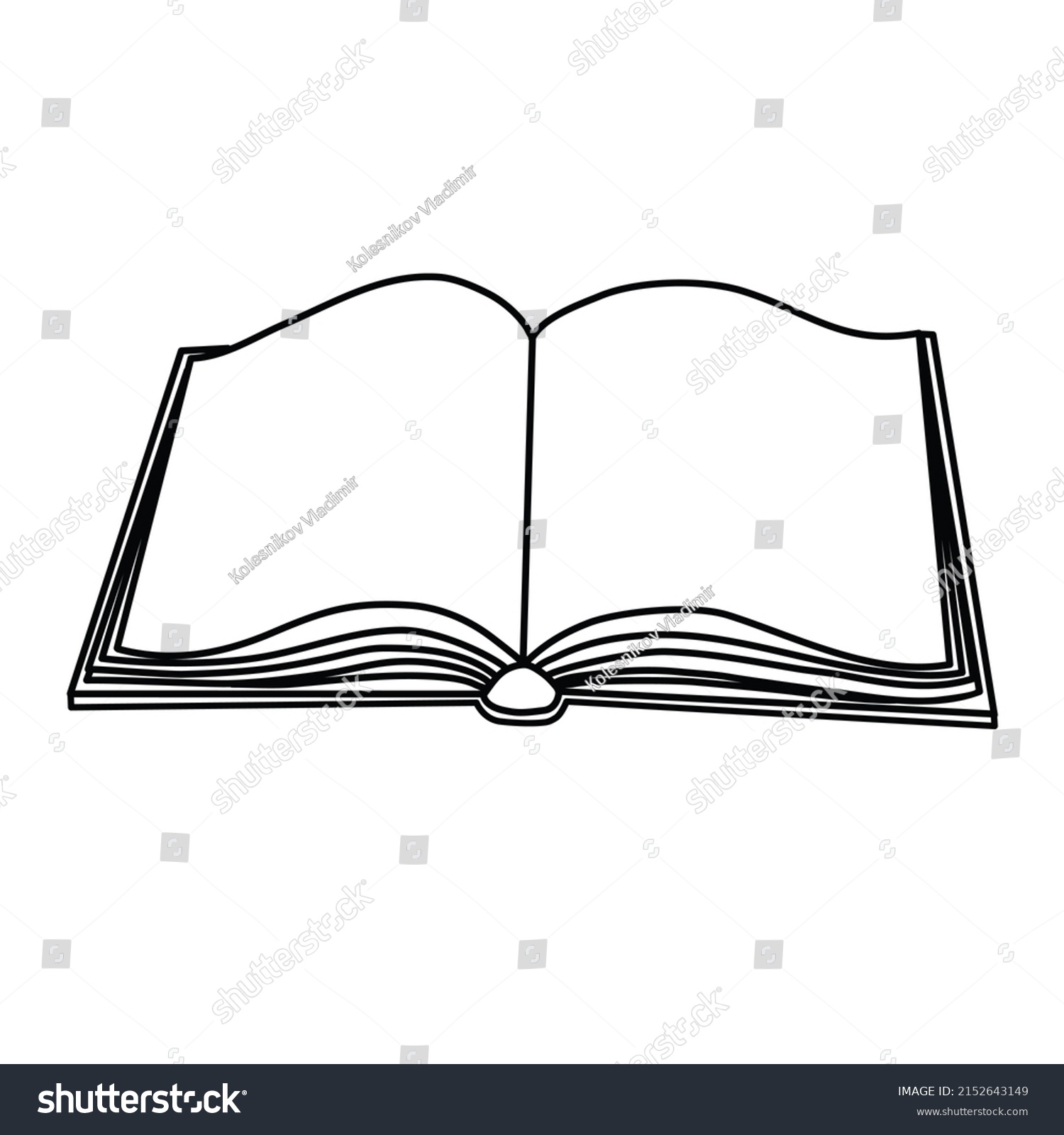 Books Sketch Illustration Black White Hand Stock Illustration 