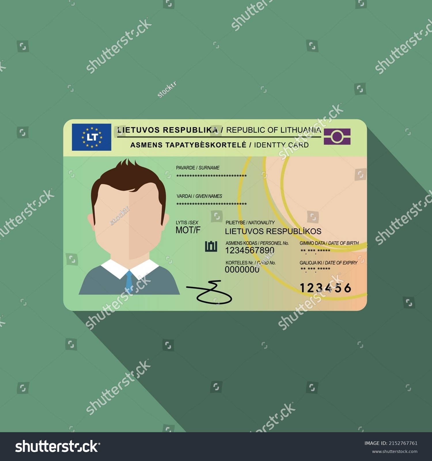 Lithuania Identity Card Vector Work Stock Vector (Royalty Free ...