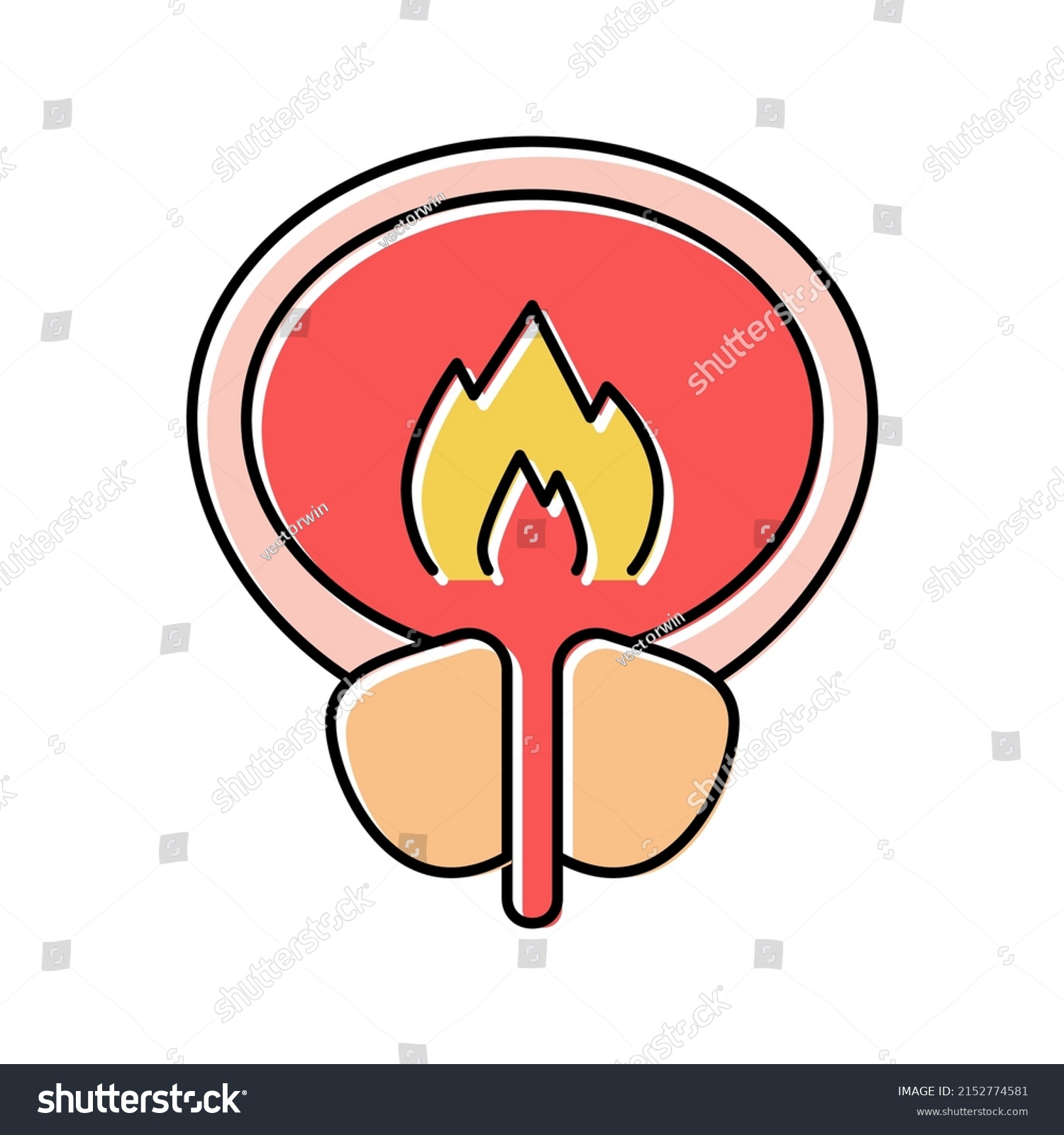 Burning Pain Bladder Color Icon Vector Stock Vector (Royalty Free ...