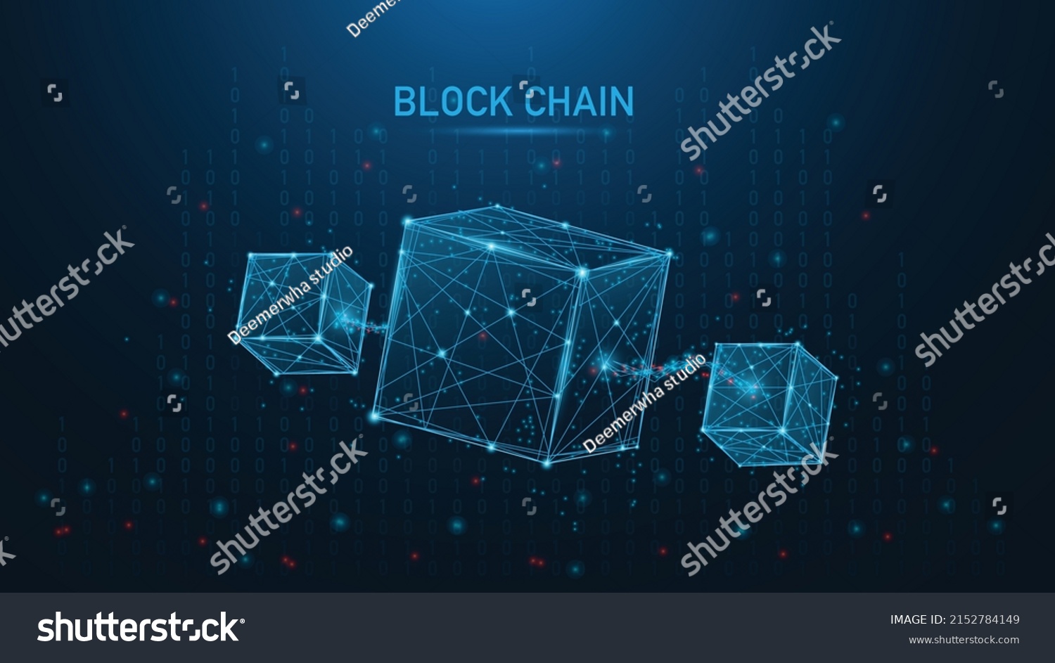 Block Chain Technology Concept On Low Stock Vector (Royalty Free ...