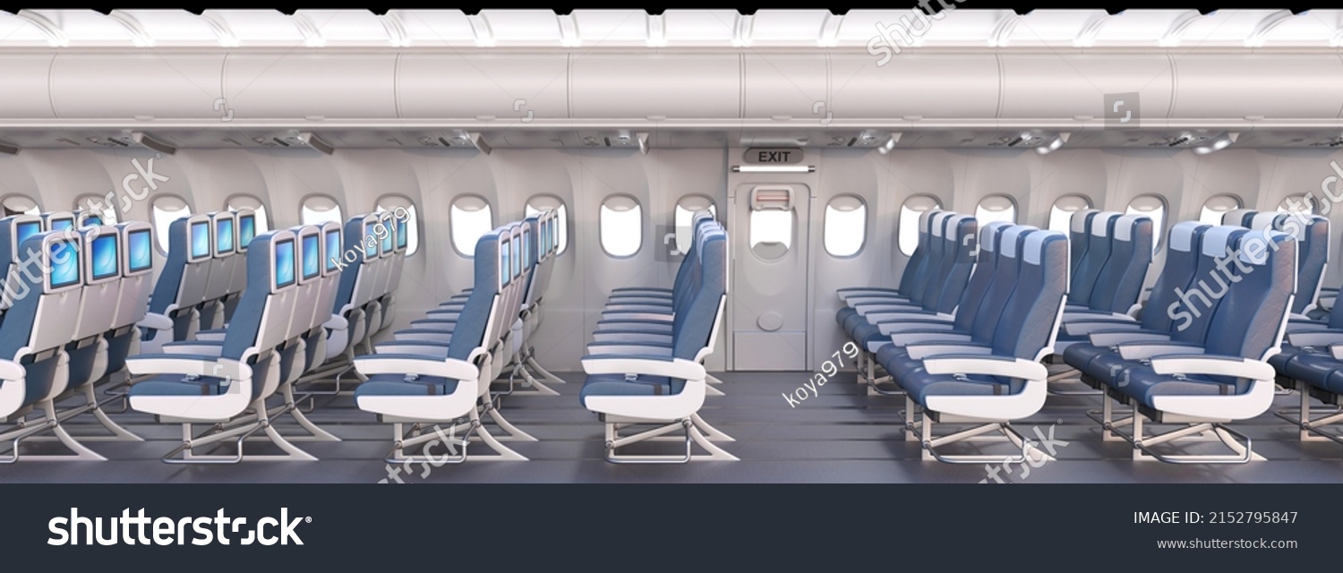 Airplane Cross Section Plane Interior Cabin Stock Illustration ...