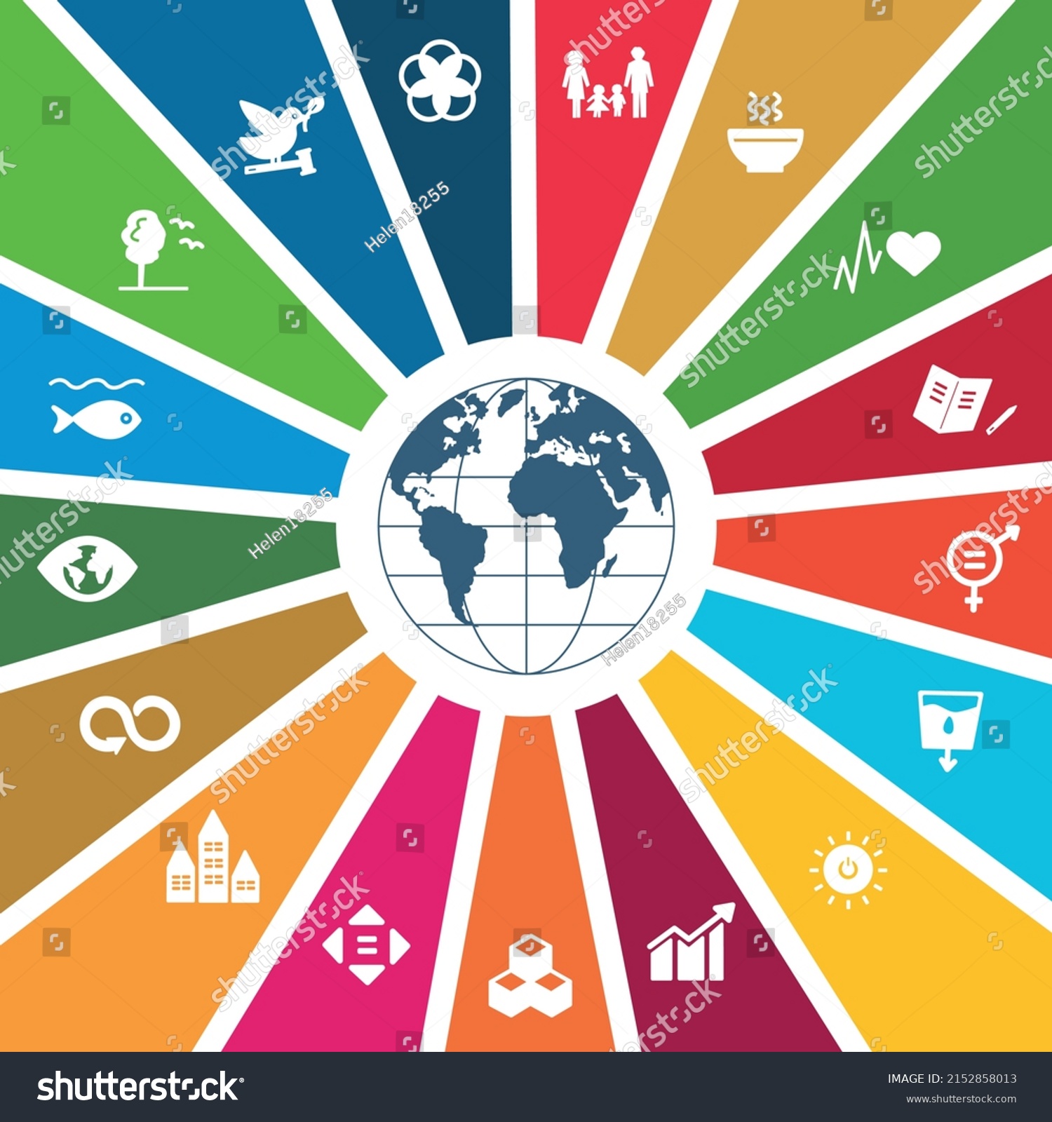 Sustainable Development Goals Agenda 2030 Vector Stock Vector (Royalty ...