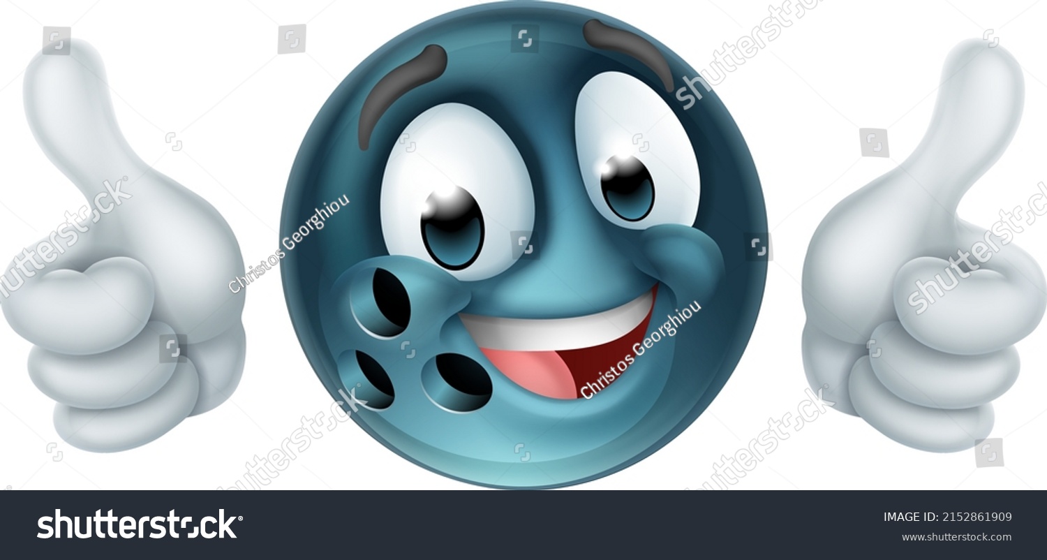 Bowling Ball Emoticon Cartoon Face Icon Stock Vector (Royalty Free ...